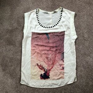 Madison Scotch Graphic Blouse